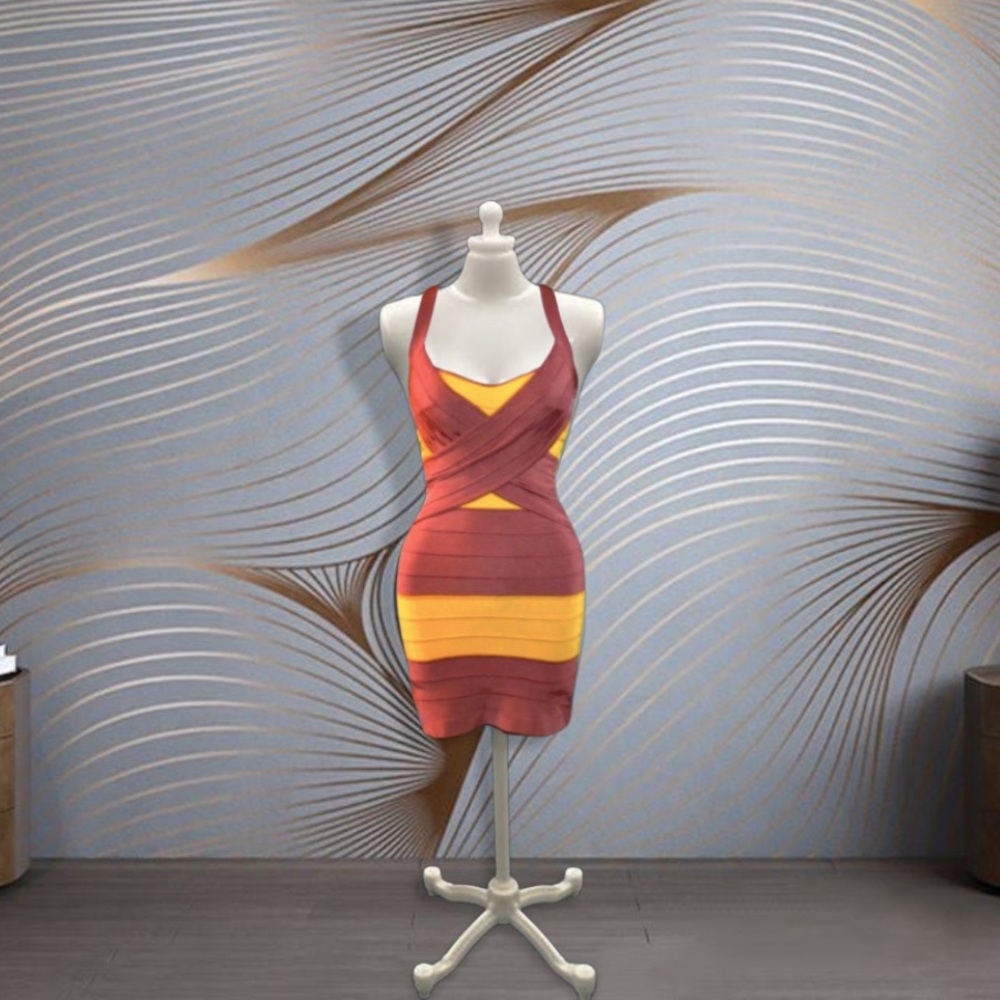 2B Bebe striped bodycon bandage dress